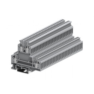 Этажная клемма 303921, Этажная клемма, 2 этажа, тип фиксации провода: винтовой, номинальное сечение: 2,5 мм кв., 24A, 500V, ширина: 5,2 мм, цвет: серый, тип монтажа: DIN35