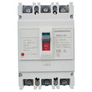 Выключатель автоматический 3п 250А 25кА ВА66-35 SAV30-3-0250-G