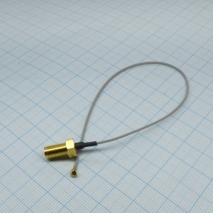 897613411, РЧ / Коаксиальный кабель с сборке, Гнездо SMA с Гайкой, Прямой Штекер MCRF, 1.13мм, 50 Ом, 3.94 "