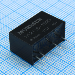 H1212S-1WR3, Преобразователь DC/DC на печатную плату 1Вт вход 10.8В...13.2В выход 12В 83мА