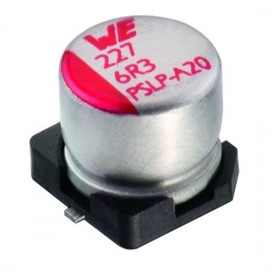 875105242007, Алюминиевые конденсаторы с органическим полимером WCAP-PSLP 10V 56uF 20% ESR=30mOhms