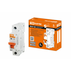 Автоматический выключатель ВА47-60 1Р 2А 6кА х-ка С SQ0223-0068