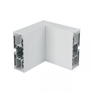Угол S2-WALL-X2-H128-L90N внутренний 021288, внутренний прямой угол в сборе для соединения 2-х профилей S2-WALL-X2-H128 под прямым углом 90°. Для установки в угол стены. В комплекте матовый экран, соединители. Длина внешней стороны угла 150мм.