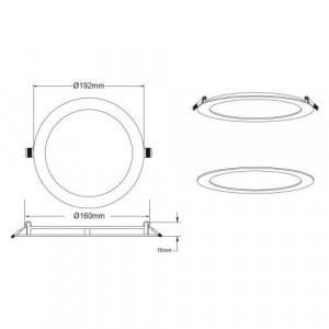 Светильник светодиодный LED 1-16-6K 16Вт 6500К встраив. круглый Б0058403