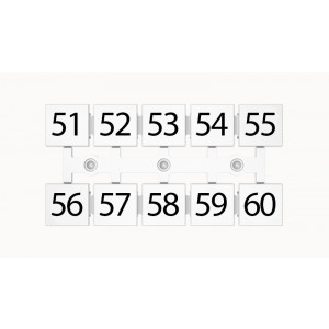 Маркировка (полоска) ZT12-10P-19-12Z(H), Кассета с маркировочными шильдиками, для клемм сечением 16 мм.кв., верхняя, 5x2 шильдиков, нанесенные символы: 51...60, с вертикальным расположением, размер шильдика: 11 x 10,8 мм, цвет: белый
