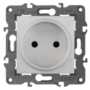 14-2105-01 Розетка 2P, 16A-250В, IP20, Elegance, белый (10/100/2100) Б0034284