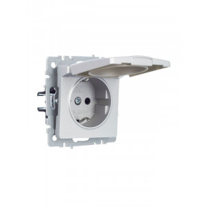 Розетка BRITE РСбш10-3-БрА 16А IP20 с заземл. защ. шторки с крышкой алюм. BR-R16-16-K47