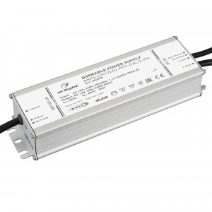 Блок питания ARPV-UH12240-PFC-DALI2-PH (12V, 20A, 240W) 040755, Диммируемый источник напряжения по протоколу DALI2.0 с гальванической развязкой для светодиодных изделий. Входное напряжение 120-240 VAC. Выходные параметры: 12 В, 20 А, 240 Вт. Встроенный PFC >0.95. Герметичный алюминиевый корпус IP 67.