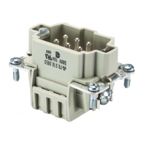 Вилочная контактная вставка 70.510.0653.0, Вилочная контактная вставка, пружинная фиксация, 6 полюсов + PE, типоразмер 6B, 500V, 16A, сечение обслуживаемых проводников 0,14-2,5 мм кв, тип покрытия контактов: серебро,