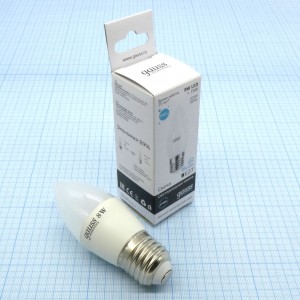 Лампа LED Gauss 8W хол свеча (259), E27,4100K,100*37,540Lm