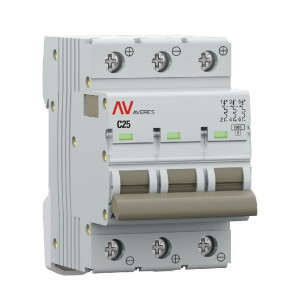 mcb6-DC-3-25C-av Выключатель автоматический AV-6 DC 3P 25A (C) 6kA EKF AVERES(кр.1шт)