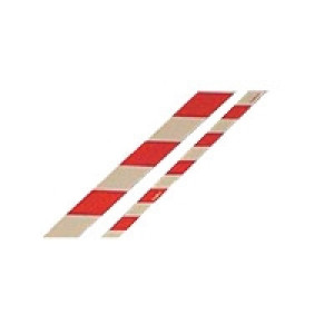 gws836820, Фотолюминесцентная лента красно-белая, материал B-7568, ширина 80 мм, 10 м в рулоне