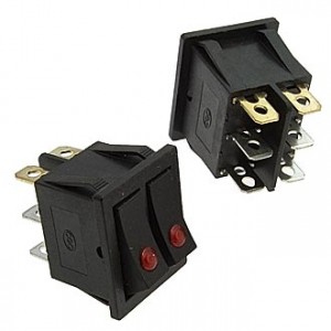 KCD3-2201-C B/6P ON-OFF, Клавишный переключатель KCD3-2201-C B/6P, ON-OFF