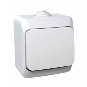 Переключатель проходной 1-кл. ОП Этюд 10А IP44 10AX бел. SE BA10-046B