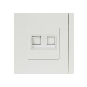 FORTE&PIANO Розетка двойная RJ11+RJ45 кат.5E FP235 белый IEK FP-KT20-O-1-K01