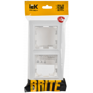 BRITE Рамка 2-местная IP44 РУ-2-БрАБ-44 арктический белый IEK BR-M22-44-K91