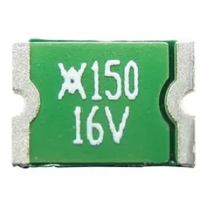 miniSMDC150F/16-2, Самовосстанавливающийся предохранитель PTC 1.5A(hold) 2.8A(trip) 16VDC 100A 0.8W 1.5s 0.04Ohm SMD Solder Pad 4.83 X 3.41 X 1.9