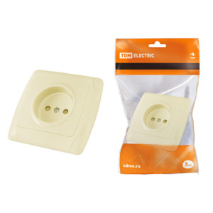 Розетка 2П 10А 250В с защ. шт. сл. кость "Онега" SQ1805-0039