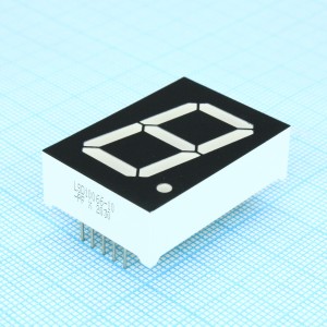 LSD10066-10-PF, 1 разрядный индикатор 25,4мм/красный/640нм/18-60мкд/ОА