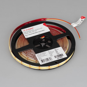 Лента герметичная COB-SE-X640-10mm 24V White-MIX (23 W/m, IP65, CSP, 5m) 041392, Лента COB сплошной засветки без видимых светодиодов, герметичная IP65 (SE - силиконовое покрытие). Светодиоды CSP, 640 шт/м (3200 шт на 5 м), белая плата, скотч 3M. Цвет MIX ТЕПЛЫЙ 2700K+ БЕЛЫЙ 6000K, цветопередача CRI>90, угол 140°. Питание 24V, мощность
