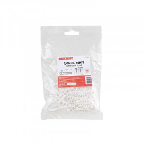 Дюбель-хомут нейлоновый прямоугольный 5-8мм бел. (уп.100шт) 07-4608