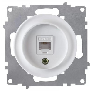 Розетка компьютерная 1-м СП Florence RJ45 кат.5E механизм бел. (1E20701300) 2172770