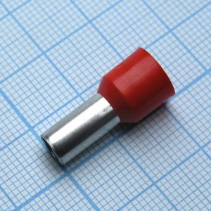 HE 16-12  Red, наконечник кабельный торцевой трубчатый с изоляцией, L=22.2/12мм, сеч. пров. 16мм2