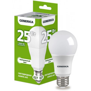 Лампа светодиодная A65 25Вт грушевидная 4000К E27 230В LL-A65-25-230-40-E27-G