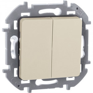 Выключатель 2-кл. Inspiria 10А IP20 250В 10AX механизм сл. кость Leg 673621