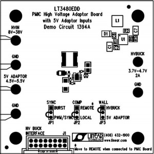 DC1394A, Средства разработки интегральных схем (ИС) управления питанием LT3480 HV Buck regulator board with plug in interface