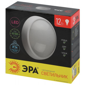 Светильник светодиодный SPB-1-12 (W) ЖКХ 180х80 12Вт 960лм 4000К IP54 круг бел. (инд.упак.) Б0036397