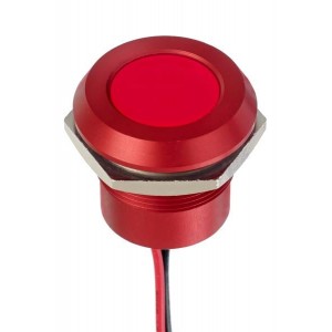 Q22Y5ARXXSR24E, Светодиодные панельные индикаторы Supr Bright RED LED 24VDC 22mm Anodized