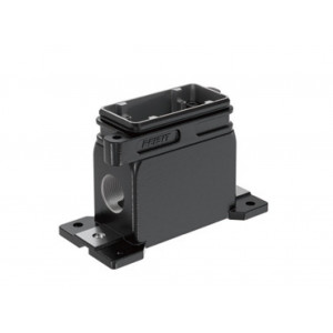 Закрытое основание разъема HPR10B-SM-2B-M32, Основание разъема на панель, закрытое, типоразмер 10B, с уплотнителем, 1 отверстие с резьбой для кабельных вводов M32x1,5, винтовая фиксация разъемного соединения, без защитной крышки, материал корпуса: алюминиевый сплав