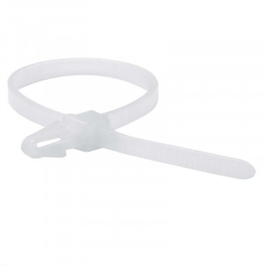 Хомут P6.6 с монтажным основанием под отверстие 4,9мм, белый 4,8x200 252205SR-M