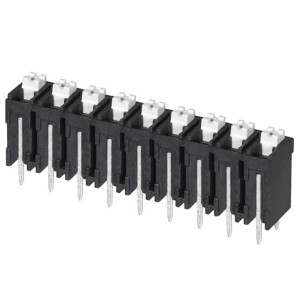 TBLH10V-500-09BK, Фиксированные клеммные колодки Terminal block, screwless, High Temp, 5.00, Vertical, 9, Black w Gray Button