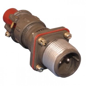 2РТТ20БПН2Ш4В, Блочная вилка с прямым патрубком и гайкой для неэкранированного кабеля 2 контакта