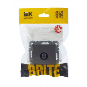 Розетка телевизионная оконечная TV СП Brite РТВ11-0-БрС сталь IEK BR-A10-O-K46