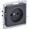 Розетка 1-м СП BRITE РС10-1-0-БрГ 10А без заземл. без защ. шторок графит BR-R10-10-K53
