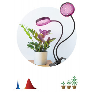 Светильник для растений на прищепке ЭРА FITO-20W-АLED-R красно-синего спектра 20 Вт черный(кр.1шт) [Б0053290]