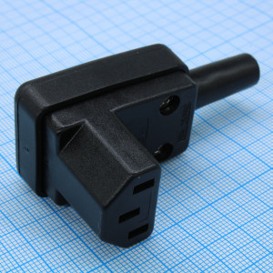 L-KLS1-ASS-204_, Разъем 220В гнездо на кабель, прямой угол, 10A