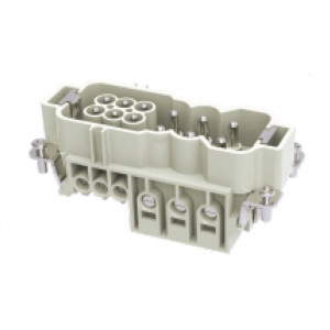 Вилочная контактная вставка DWK-6/6-M, Вилочная контактная вставка, аксиальная винтовая фиксация, 6/6 полюсов + PE, типоразмер 16B, 690V/400V, 40A,/16A, сечение обслуживаемых проводников 1-10 мм кв, тип покрытия контактов: серебро
