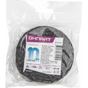 Изолента ОНЛАЙТ 61 152 OIT-H15-10/BL ХБ черная 100г 0,35х15мм 10м 20317