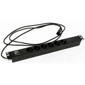 Блок розеток 6-м 10А SHE19-6SH-S-2.5IEC Schuko горизонт. с выкл. шнур 2.5м 397027