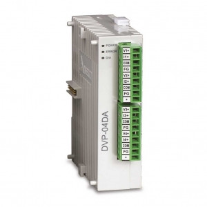Модуль аналогового вывода DVP04DA-S, Модуль аналогового вывода: 4AO, 12bit, 24V DC , with RS485, SLIM