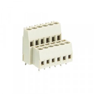 Клемма 8291 E/6/12, Клемма, 2 этажа, горизонтальный подвод кабеля, на плату, шаг: 5.08 мм, 12 полюсов, фиксация провода винтовая, исполнение: с маркировкой, 300V, 16А, цвет: серый