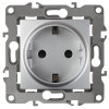 12-2102-03 Розетка 2P+E Schuko со шторками, 16A-250В, IP20, 2, алюминий (10/100/2800) Б0014689
