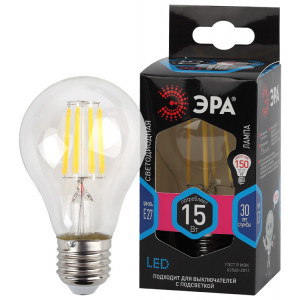 Лампа светодиодная филаментная F-LED-15W-840-E27 15Вт A60 грушевидная 4000К нейтр. бел. E27 Б0046983