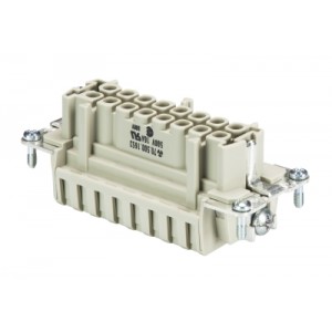 Розеточная контактная вставка 70.500.1653.0, Розеточная контактная вставка, пружинная фиксация, 16 полюсов + PE, типоразмер 16B, 500V, 16A, сечение обслуживаемых проводников 0,14-2,5 мм кв, тип покрытия контактов: серебро,