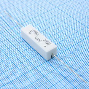 SQP700JB-120R, Резистор цементный аксиальный 7Вт ±5% ±300ppm/°C