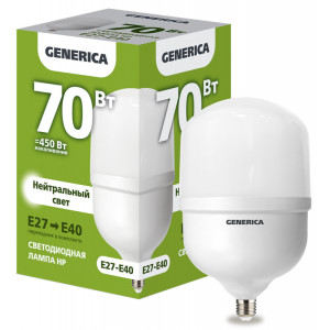 Лампа LED HP 70Вт 230В 4000К E27-E40 LL-HP-70-230-40-E27-E40-G